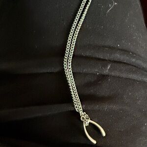 Elegant Silver Wishbone Necklace